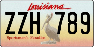 LA license plate ZZH789