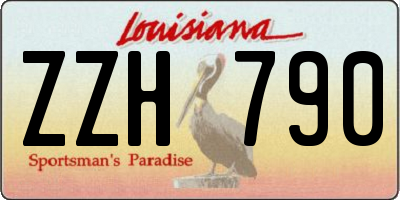 LA license plate ZZH790