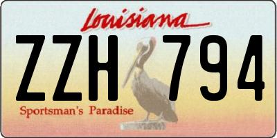 LA license plate ZZH794