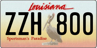 LA license plate ZZH800