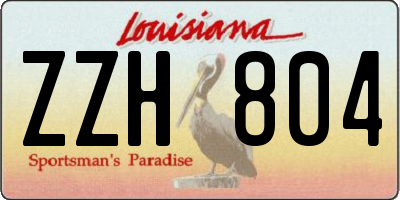 LA license plate ZZH804