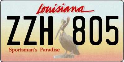 LA license plate ZZH805