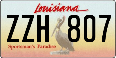 LA license plate ZZH807