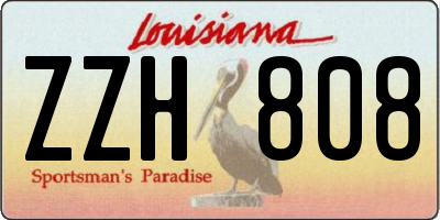 LA license plate ZZH808