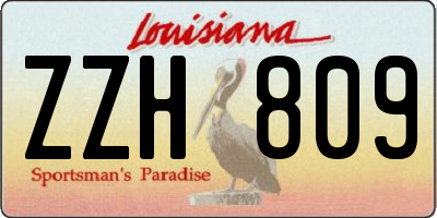 LA license plate ZZH809