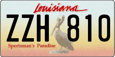 LA license plate ZZH810