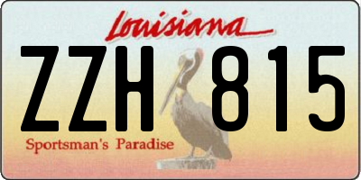 LA license plate ZZH815