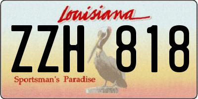 LA license plate ZZH818