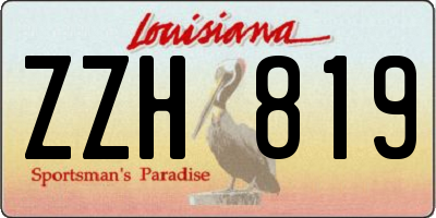 LA license plate ZZH819