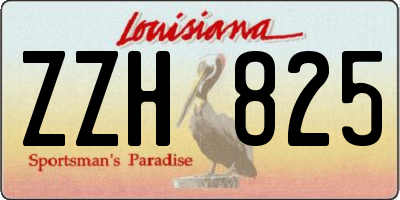 LA license plate ZZH825