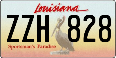 LA license plate ZZH828