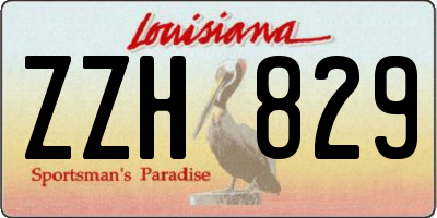 LA license plate ZZH829