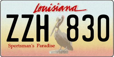 LA license plate ZZH830