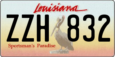 LA license plate ZZH832