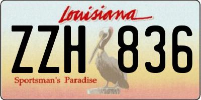 LA license plate ZZH836