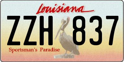 LA license plate ZZH837