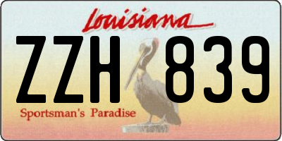 LA license plate ZZH839