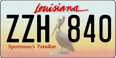 LA license plate ZZH840