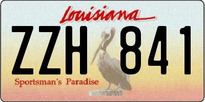 LA license plate ZZH841