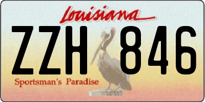 LA license plate ZZH846