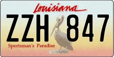 LA license plate ZZH847