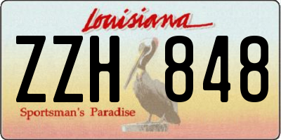 LA license plate ZZH848