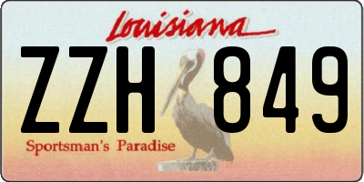 LA license plate ZZH849