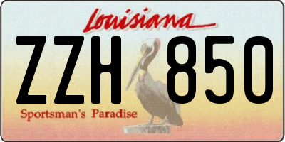 LA license plate ZZH850