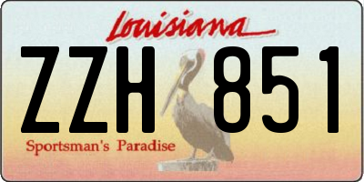 LA license plate ZZH851