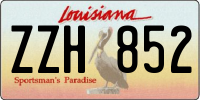 LA license plate ZZH852
