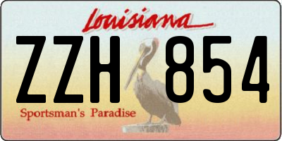 LA license plate ZZH854