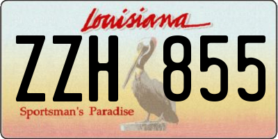 LA license plate ZZH855