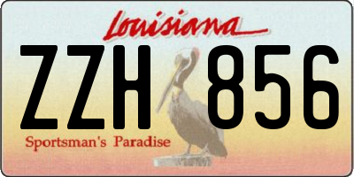 LA license plate ZZH856