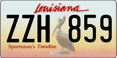 LA license plate ZZH859