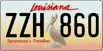 LA license plate ZZH860