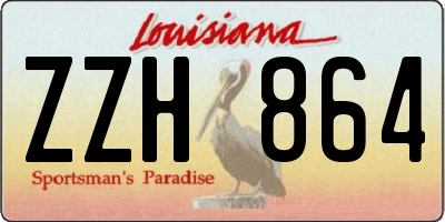 LA license plate ZZH864