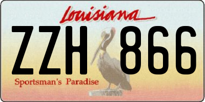 LA license plate ZZH866