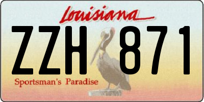 LA license plate ZZH871