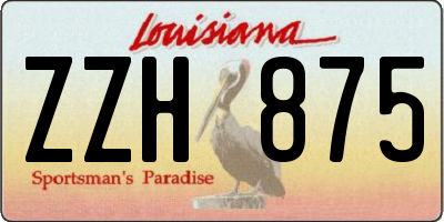 LA license plate ZZH875