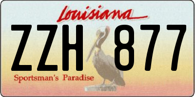 LA license plate ZZH877