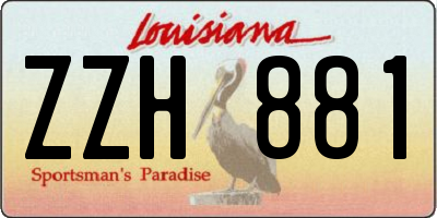 LA license plate ZZH881