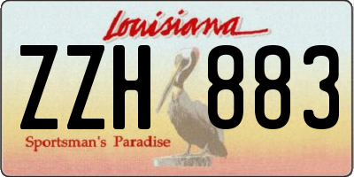 LA license plate ZZH883