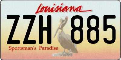 LA license plate ZZH885