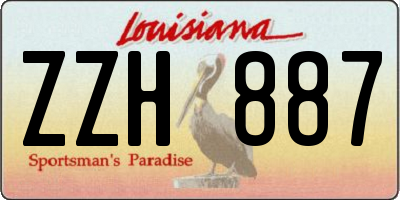 LA license plate ZZH887