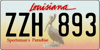 LA license plate ZZH893