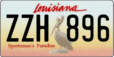 LA license plate ZZH896