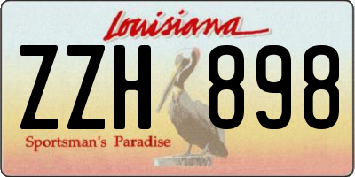 LA license plate ZZH898