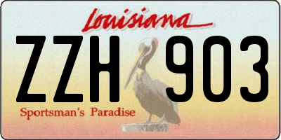 LA license plate ZZH903