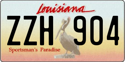 LA license plate ZZH904