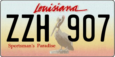 LA license plate ZZH907